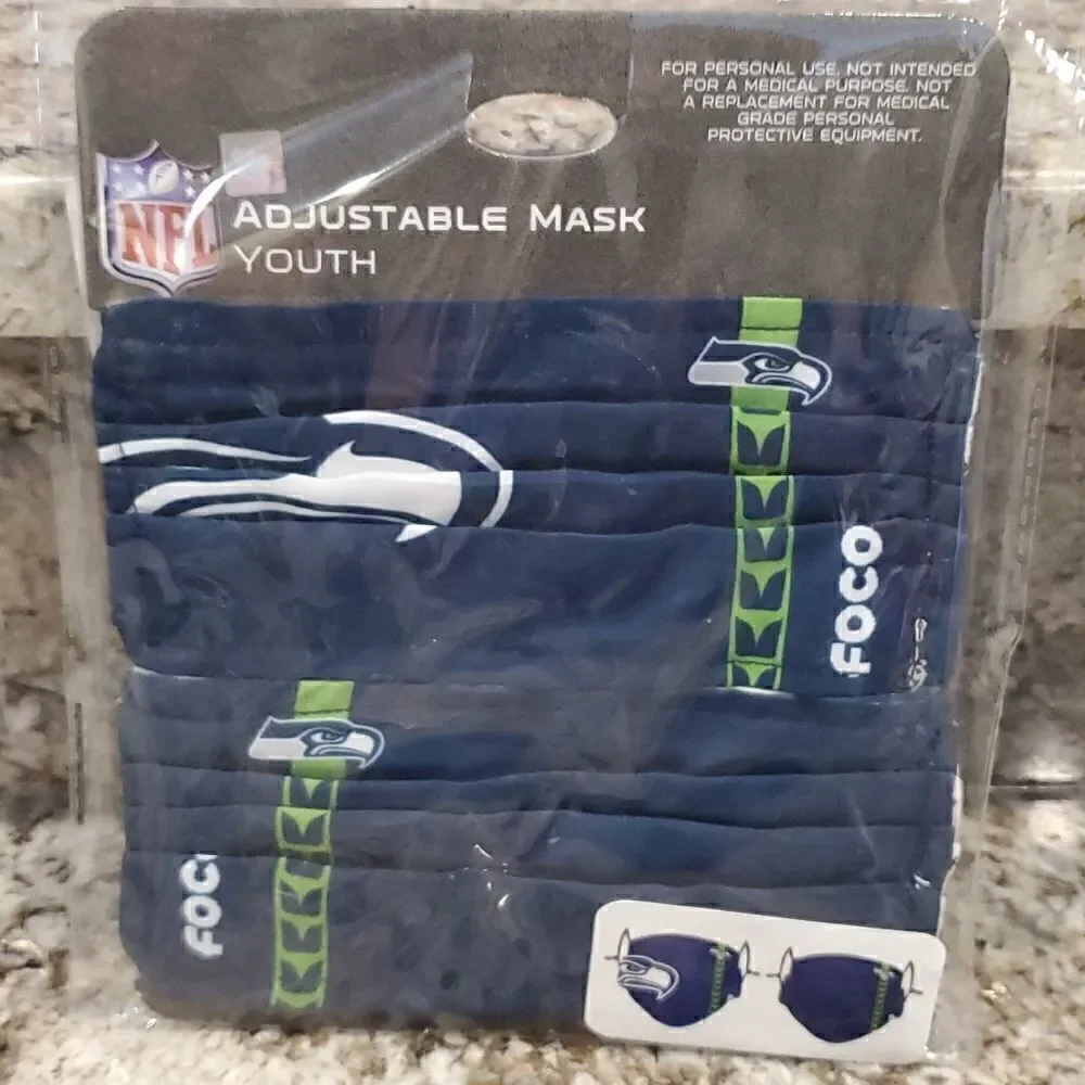Youth NFL Seattle Seahawks Face Mask one set of 2